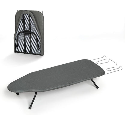 Small Ironing Board Tabletop, RAINHOL Compact Portable Iron Board Foldable With Cover And Pad, Countertop Mini Ironing Table For Travel And Space Saving, 31"X12", Black.