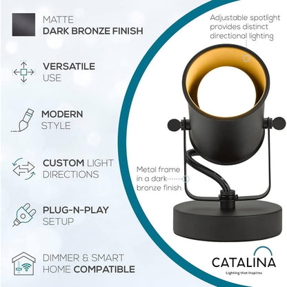 Catalina Lighting 24291-000 Multipurpose Spotlight Accent7.5", Metallic Black