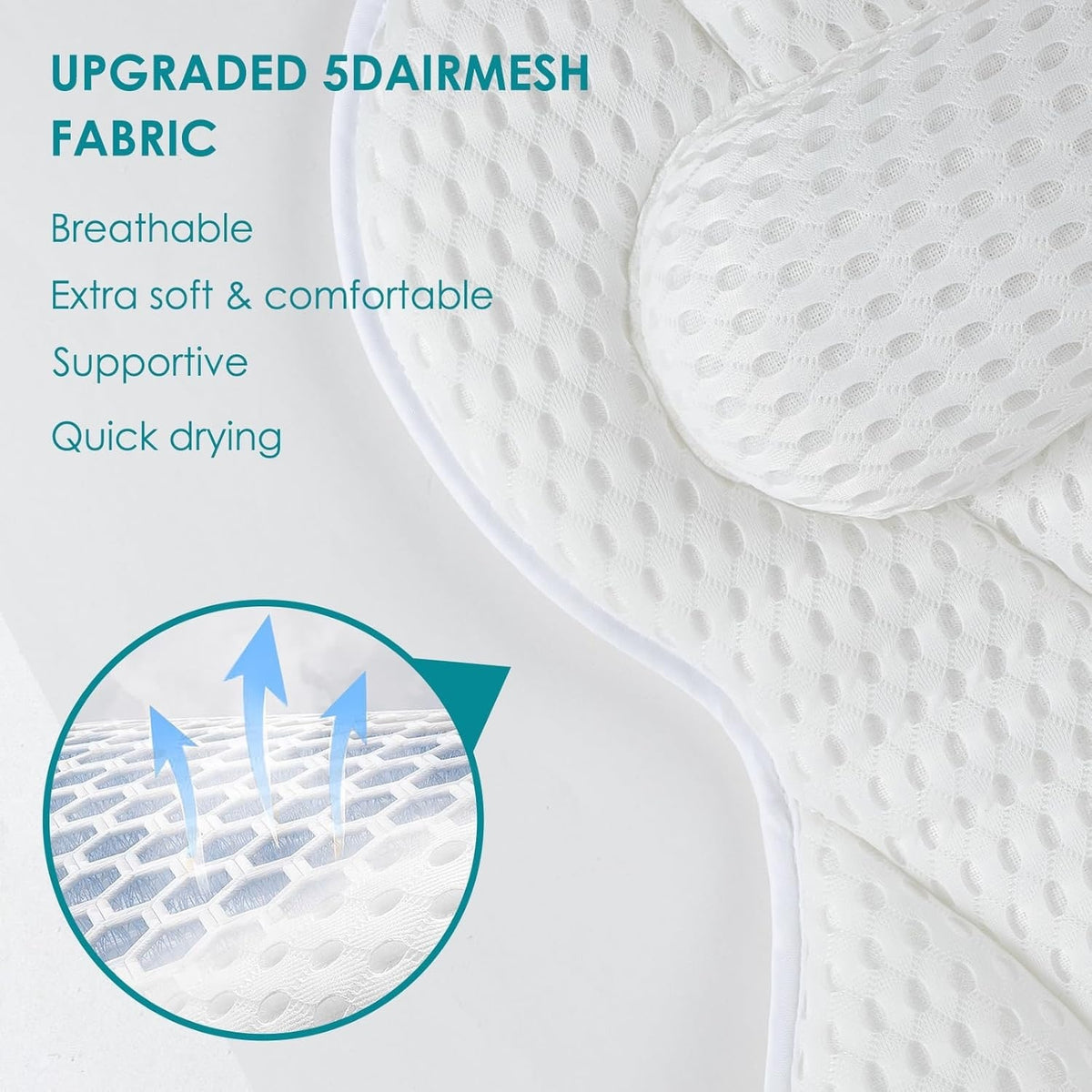 SQLHM Bath Pillows For Tub,Luxury Bath Pillow For Neck And Back Support
