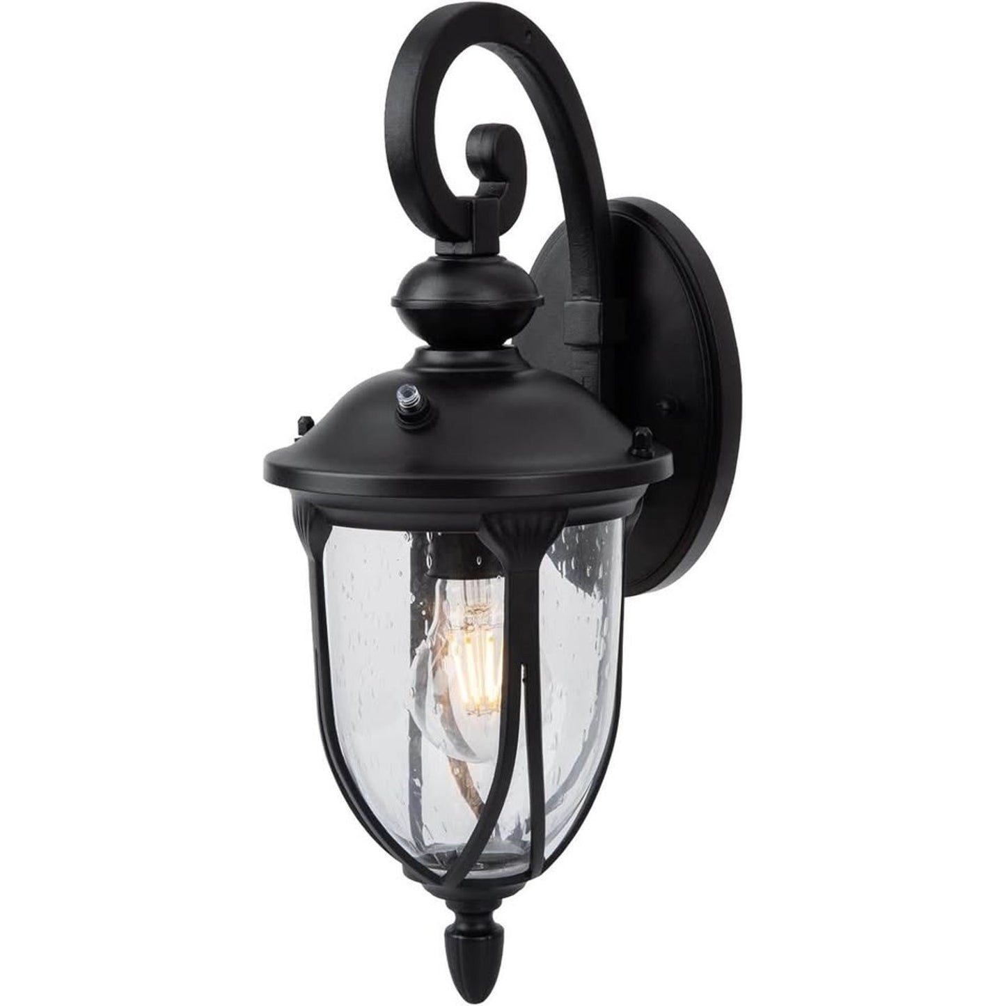 JYZ Dusk To Dawn Outdoor Wall Lantern, 20 Inch Large Exterior Wall Sconce Black
