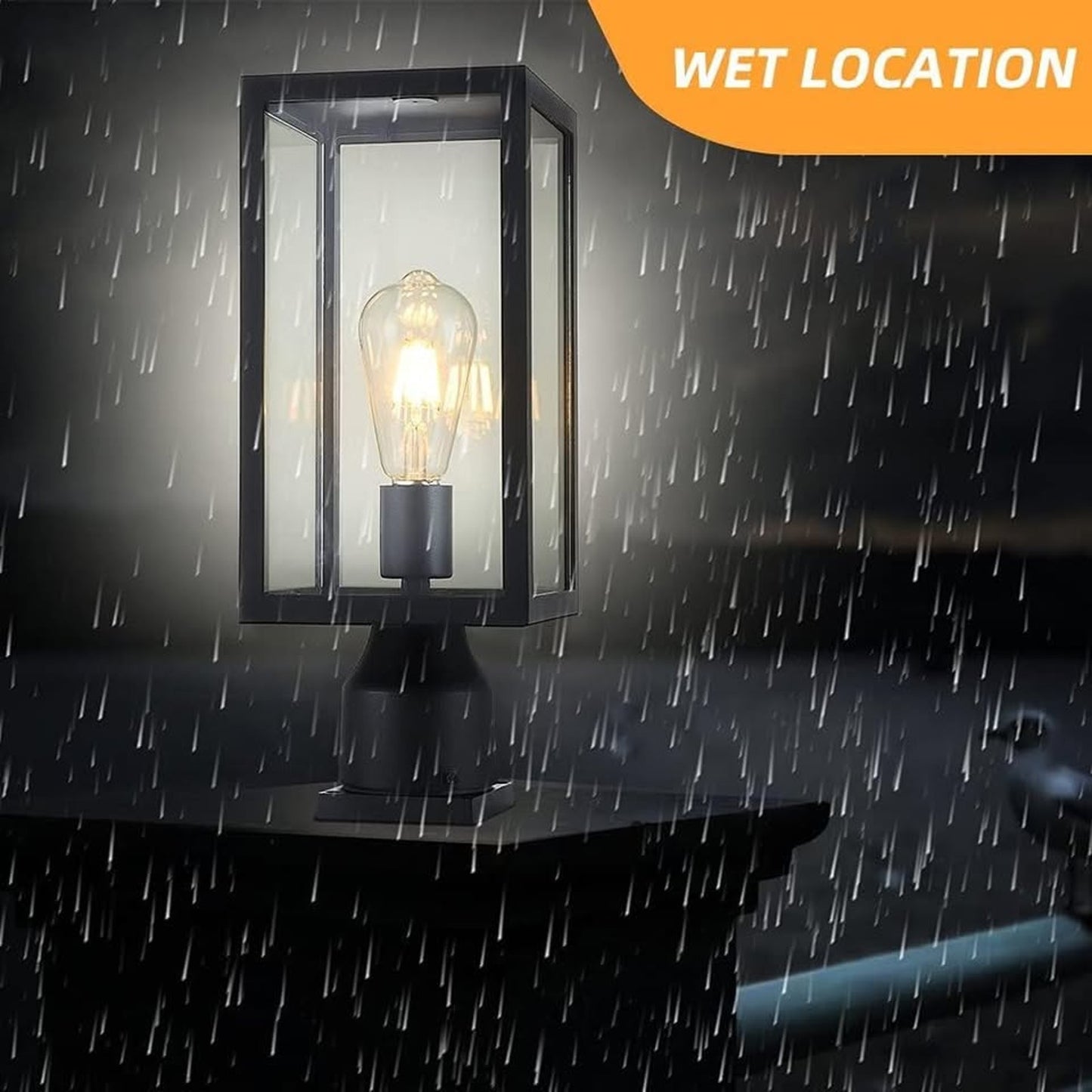 Windben Large 15 Inch Outdoor Post Light,Waterproof Cast Aluminium Lamp Post