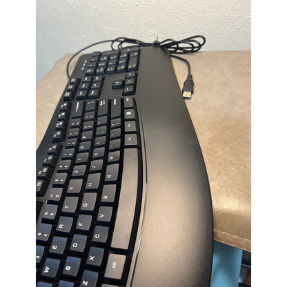 RECCAZR Ergonomic Keyboard, Wired Computer USB Keyboard with Wrist Rest,Black