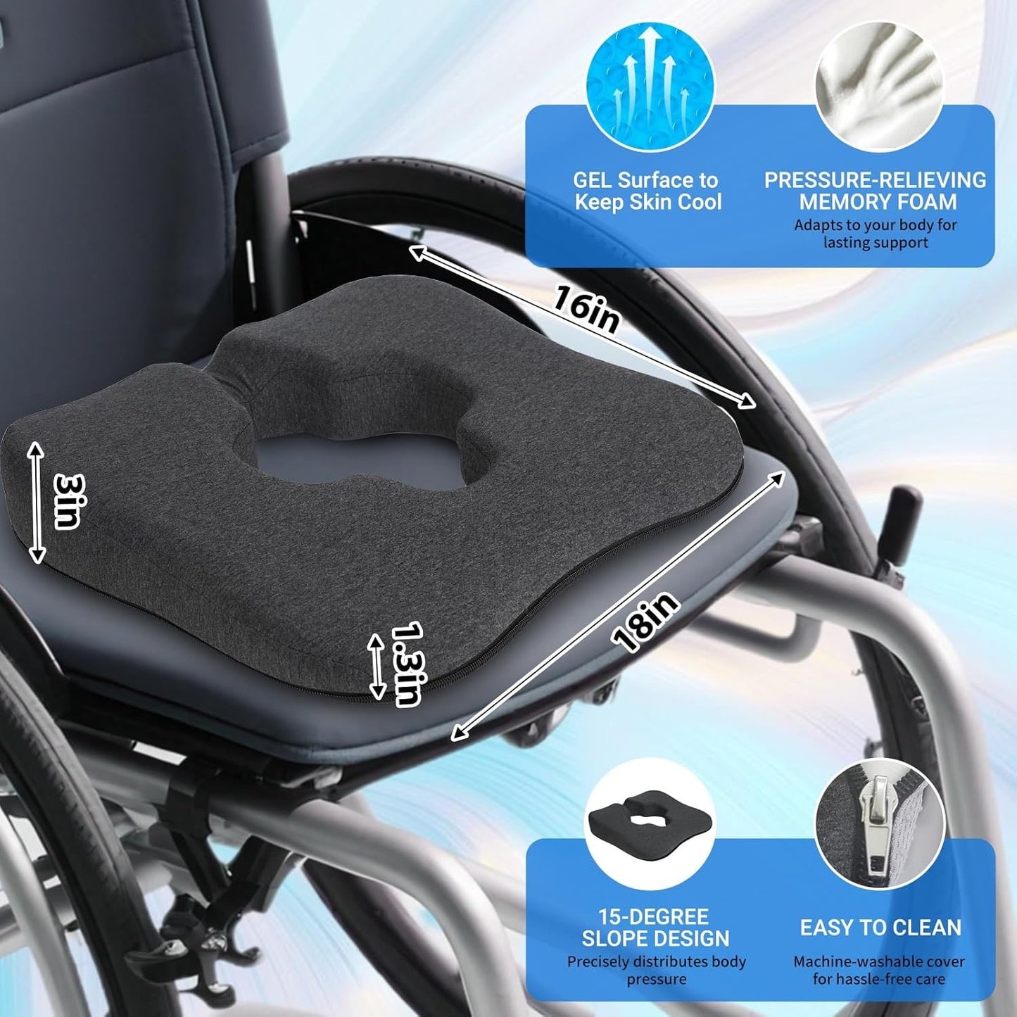 Bed Sore Cushion for butt & Wheelchair Cushion for Bedsores PreventionPain.