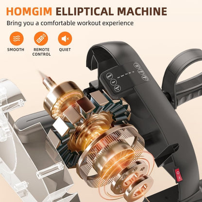 HOMGIM Mini Exercise Bike, Under Desk Bike Pedal Exerciser For Seniors & Adults, Electric Motorized Foot And Arm Pedal Machine For Physical Therapy, Rehabilitation, 12 Level, Black.