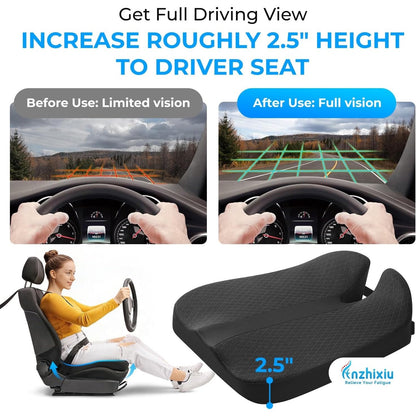 Anzhixiu Elevated Car Seat Cushion For Improved View- Black