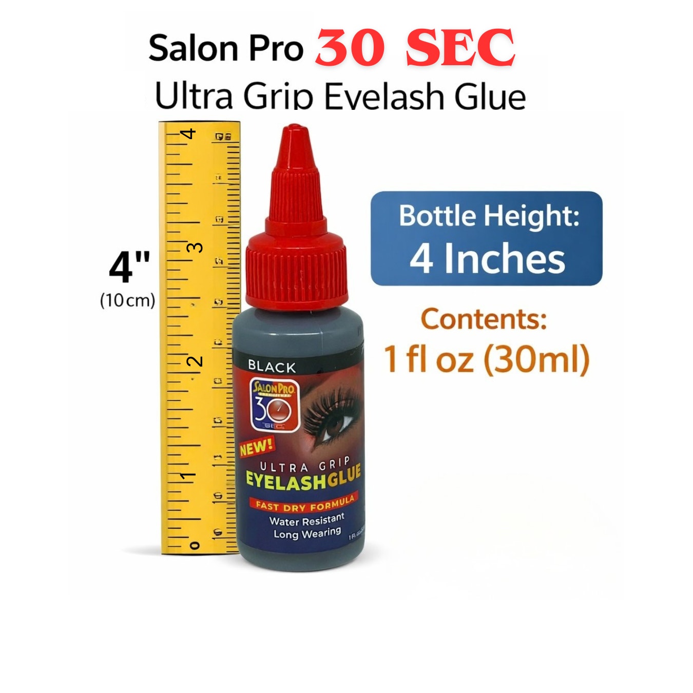 Salon Pro 30 Second Eyelash Glue 12 Bottles for Strip Lashes 1 Fl. oz ea (Black)