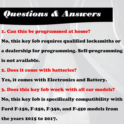 MechanMagic Key Fob Replacement Compatible For Ford F-150 F-250 F-350 F-450