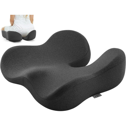 Seat Cushion For Tailbone & Sciatica Pain Relief – Certified & Ergonomist (Gray)