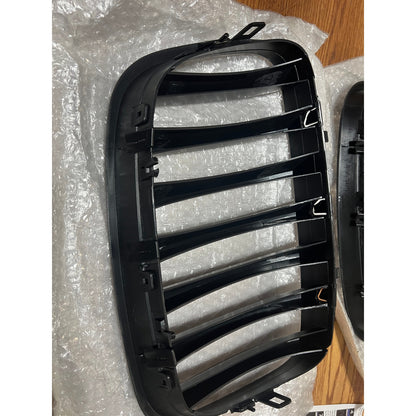 X AUTOHAUX Pair Car Front Grille Matte Black ABS Plastic Hood Kidney-Matte Black