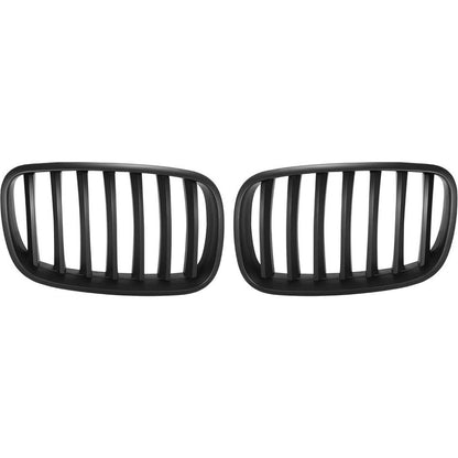 X AUTOHAUX Pair Car Front Grille Matte Black ABS Plastic Hood Kidney-Matte Black