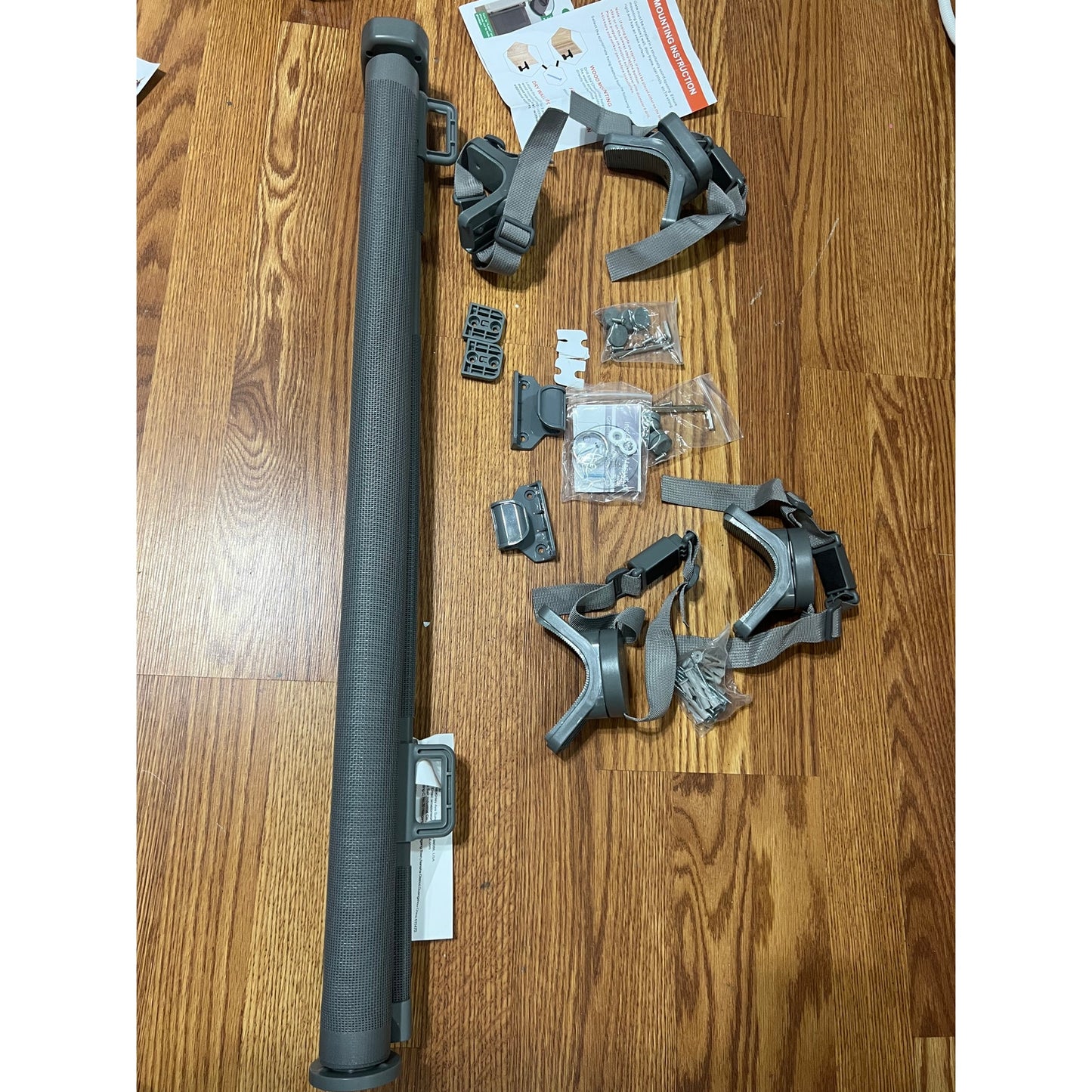 Upgraded Retractable Baby Gates For Stairs & Banister, Mesh Dog Gate (Gray)