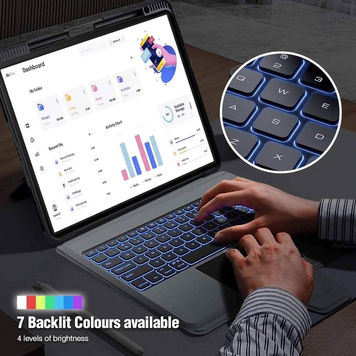 Nillkin IPad Pro 13 Inch Case With Keyboard M4 2024, Slide Camera Cover,