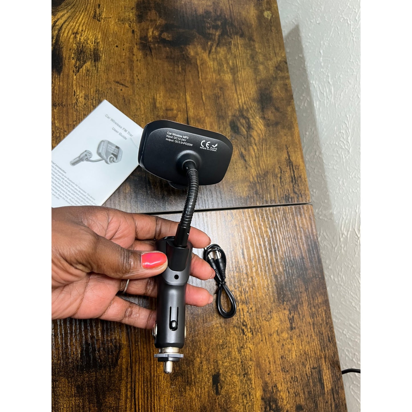 Upgraded Bluetooth FM Transmitter, Wireless Radio Adapter HandsFr(PD, Rose Gold)