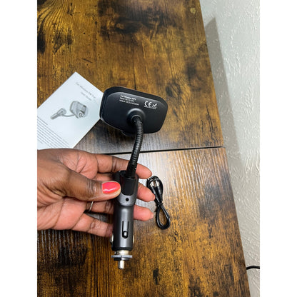Upgraded Bluetooth FM Transmitter, Wireless Radio Adapter HandsFr(PD, Rose Gold)