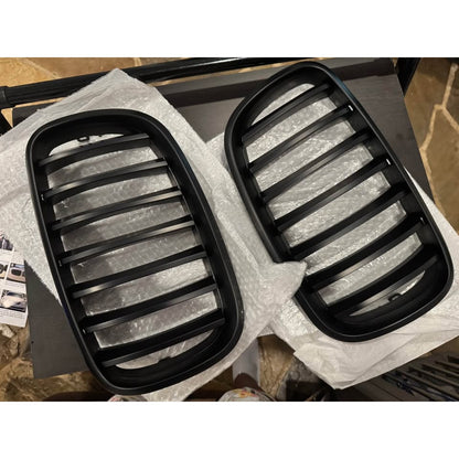 X AUTOHAUX Pair Car Front Grille Matte Black ABS Plastic Hood Kidney-Matte Black