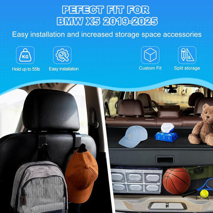 AUXKO Retractable Cargo Cover For BMW X5 2025-2019, Trunk Cargo Cover Luggage Security Shade Cover For 2025 2024 BMW X5 Accessories Shielding Shade Anti-Peeping Luggage Privacy Screen, Carbon Fiber