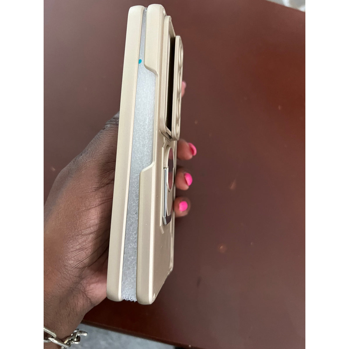 Libeagle Compatible With Samsung Galaxy Z Fold 4 Case Heavy Duty Protective-Gold