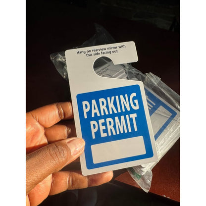 SmartSign (Pack Of 50) Write-In Parking Permit Hang Tag | 5 X 3 Inch 35 Mil Plastic