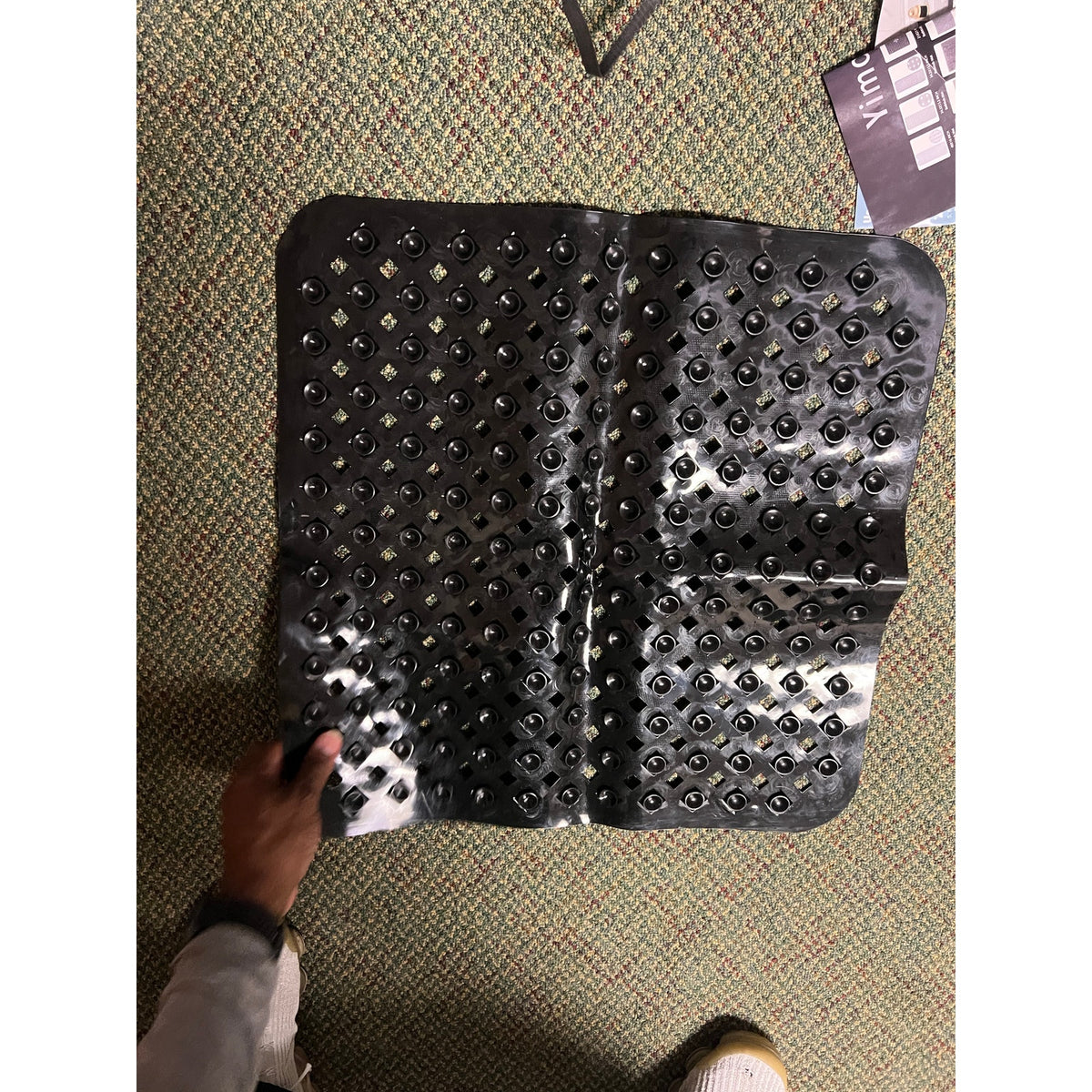 Yimobra Square Shower Mat Non Slip, Super Strong Suction Cups, 21"X21",Black