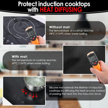 Extra - Large Translucent Induction Cooktop Protector Cover Mat 20.4" (TSMGTS8)