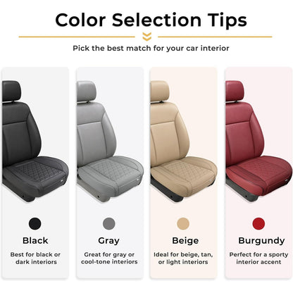Black Panther Luxury Polyvinyl Car Seat Cover Front Bottom Seat Cushion Cover, Anti-Slip And Wrap Around The Bottom, Fits 95% Of Vehicles - 1 Piece,Beige