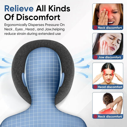 K.TAKHOI Face Down Adjustable Memory Foam Pillow With 2 Air Vents - Stomach Sleep & Post-Eye Surgery Headrest With Massage Cushion For Recovery (Dark Gray, Medium).