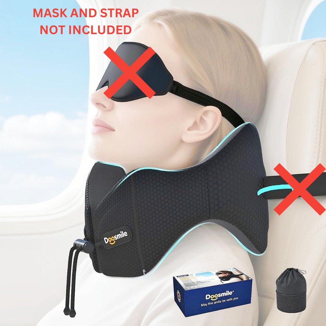 Doosmile Patented Head-Bobble-Preventing Ergonomic 360° Supporting Golden-Black