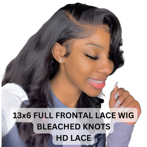 13x6 HD Full Frontal Lace Wigs Human Hair 26 ~ 30 Body Wave 180%