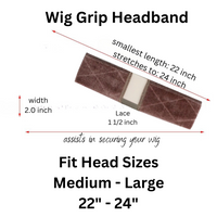 Velvet Non Slip 3 Pcs Set Wig Bands Adjustable Velcro Band Swiss Lace Includes 2 Wig Caps