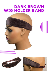 Velvet Wig Grip 19in adjusts to 22in Headband Adjustable Strap Secures Wig Wear & Go Lace Wigs