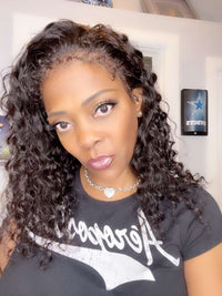 Deep Wave180% Density 4C Curly Hairline 13x4 Lace Front Wig The Boss Hair 184