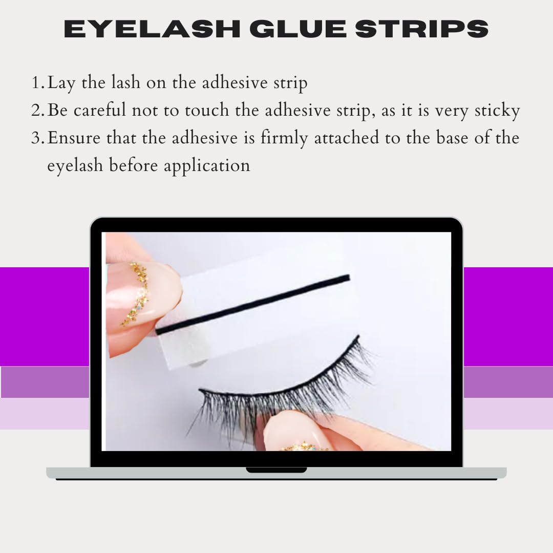 Eyelash Glue Strips 40 Pcs Black Self-Sticking Adhesive (Amazon) The Boss Hair 14
