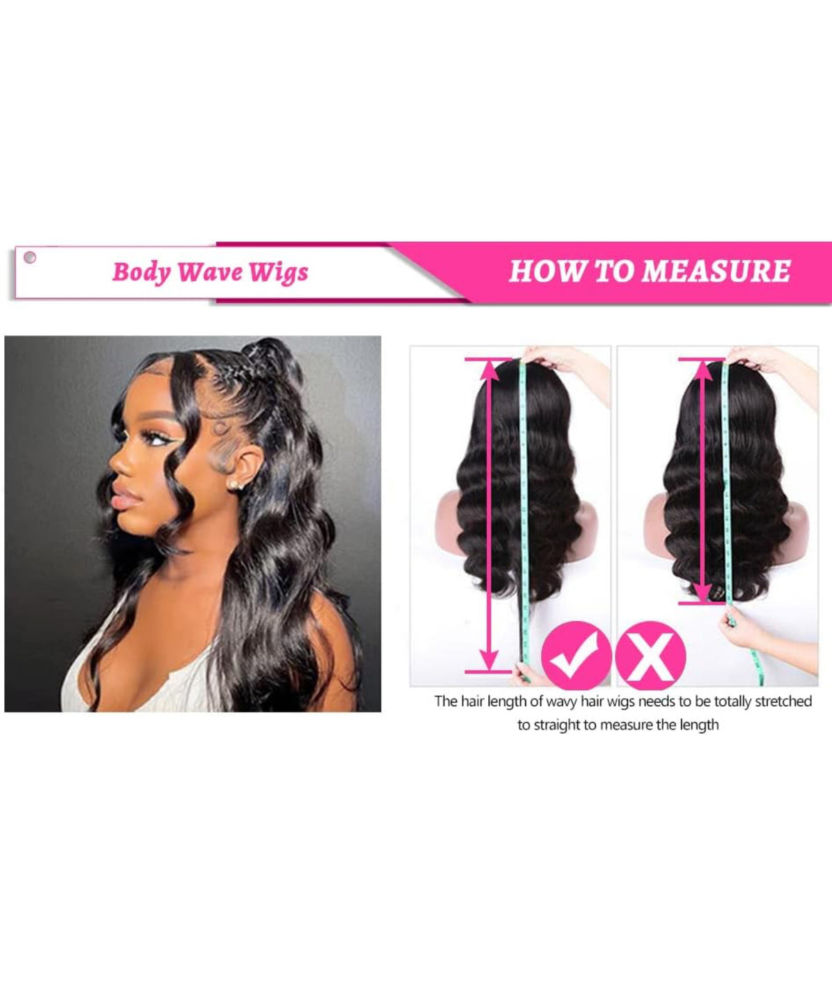 Body Wave 13x4 Full Frontal Lace Wig Virgin Hair 20~28 inch