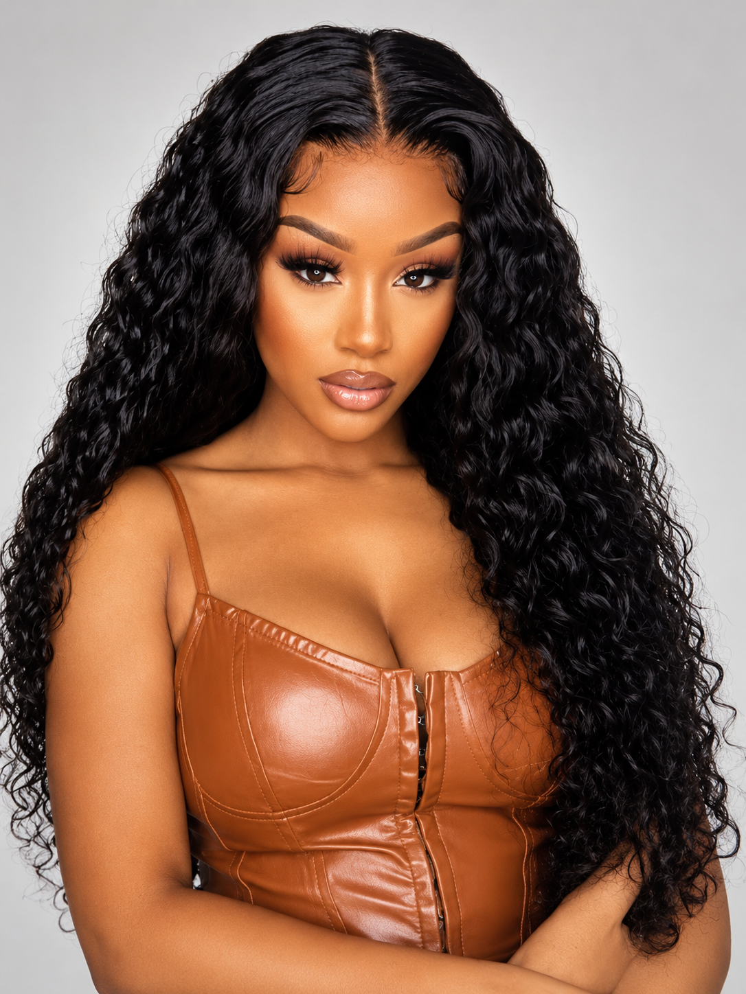 13x4 Deep Wave Small Dome Cap Size 10A Hair Full Frontal Lace Wig 180% Density 26"-28" Bleached Knots Dome Cap Design No Combs