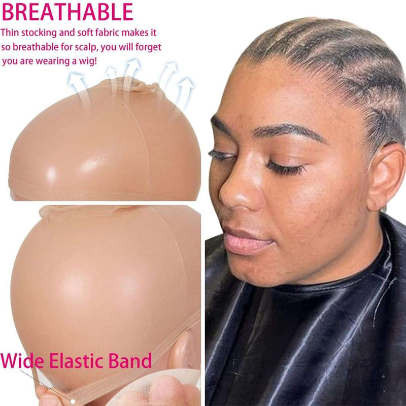 HD Wig Caps (16 pcs) Ultra Thin Invisible Lace Front Wig Caps Nylon Stocking Caps Sheer Nude Transparent Fit Melted Scalp Look (8pk / 16 pcs) (Amazon) The Boss Hair 14