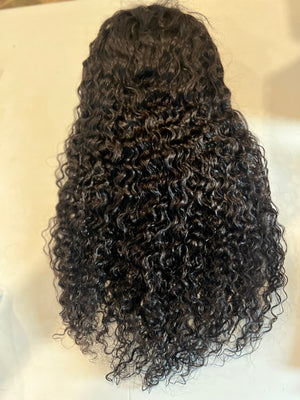 Human Hair 13x4 Full Frontal Lace Wigs 180% Density Loose Curly 20" ~ 24"