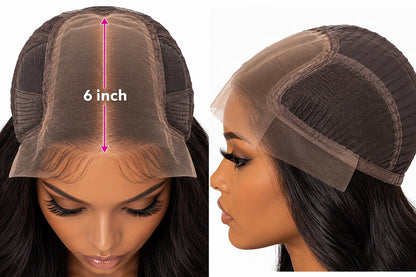 26" Body Wave 13x6 Lace Front Wig Deep Center Parting Space Only 180% Density HD Lace