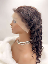 Kinky Curly 4C Hairline 18" Deep Wave 13x4 Full Frontal Lace Wig Wig 150% Density The Boss Hair 185