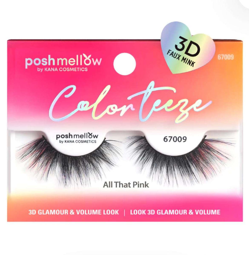 Poshmellow Color Teeze Faux Mink Eyelashes 3D Glamour & Volume Reusable Natural Look Soft & Colorful Easy to Apply (Scarlet Wish 67006) (Amazon) The Boss Hair 14