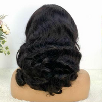 14" Body Curl Double Drawn 13x4 Full Frontal Lace Wig Transparent Lace
