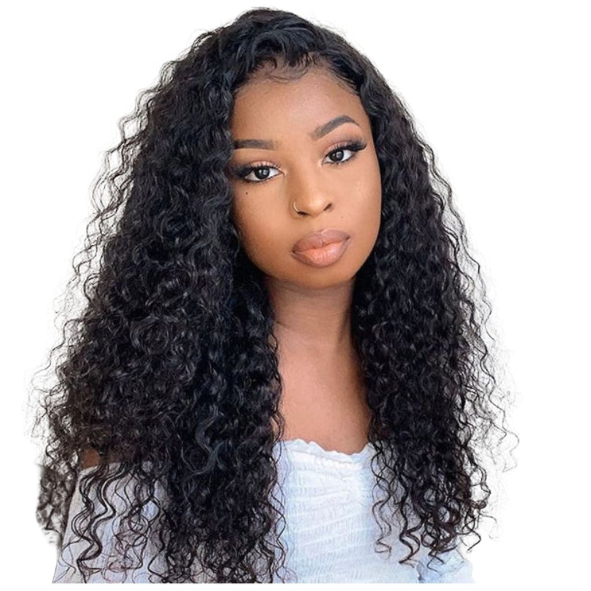 13x4 Deep Wave 10A Hair Full Frontal Lace Wig 180% Density 16"~30" Bleached Knots Dome Cap Design No Combs