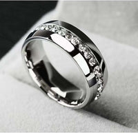 Wedding Band Made Of Titanium Paved A Row Of Shining Zircon Silvery Engagement Ring sizes 10 and 11 (Amazon) The Boss Hair 15