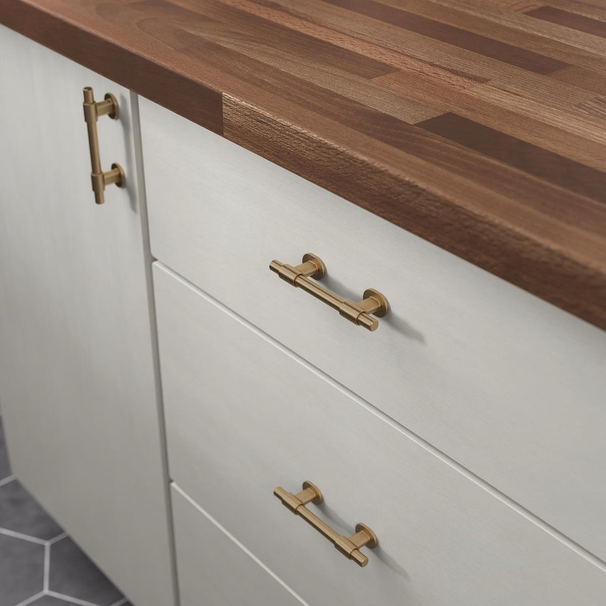 Franklin Brass 3 Pack Champagne Bronze Gold Cabinet Handles Adjustable Drawer