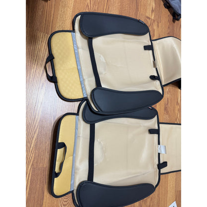 Motor Trend Faux Leather Car Seat Covers, 2 Piece Set – Premium Car Seat Cushions For Front Seats, Padded Car Seat Protectors With Storage Pocket, Seat Covers For Cars Trucks SUV (Black)