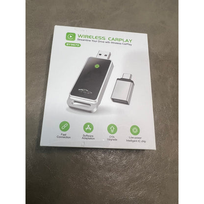 Vnilrgle Wireless CarPlay Adapter 2024 Upgrade, Plug And Play, No Latency, Converts Factory Wired To Wireless, Compatible With IPhone 6+ And 2015+ Cars, Bluetooth 2.4GHz And Wi-Fi 2.4+5.8GHz