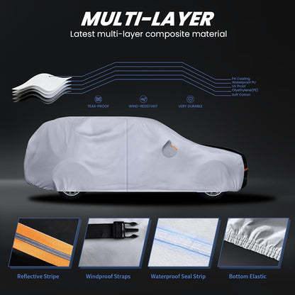 Multi-Layer Car Cover Custom Fit For Volvo XC90(2015-2026), 100% Waterproof All