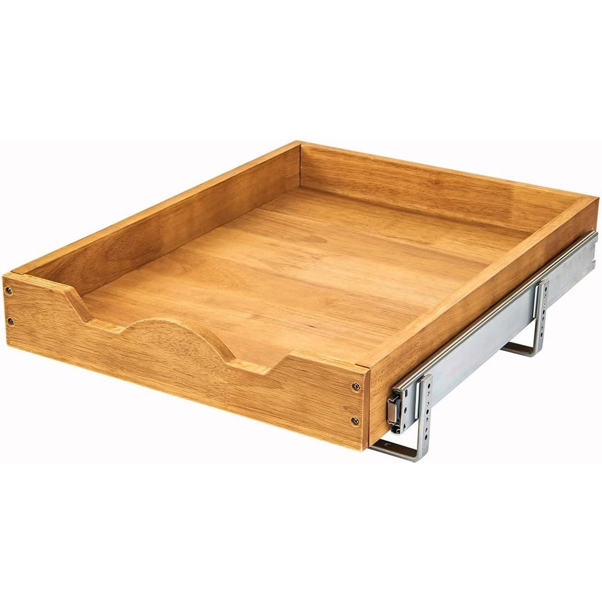 DINDON Pull Out Cabinet Organizer (17" W x 18" D) 1 Tier?Single Tier Oak Wood Under Cabinet Slide Out Shelf Drawer Box…