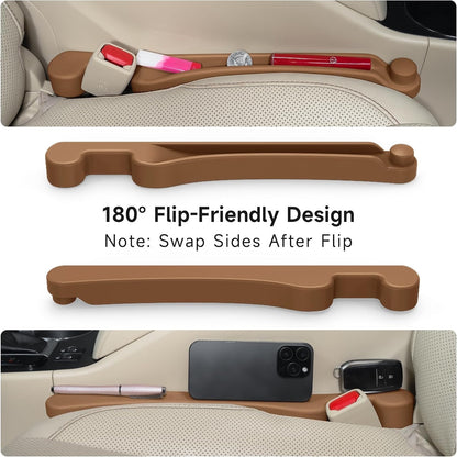 Givifive Car Seat Gap Filler Organizer 2Pack Soft Foam 3IN1 Multifunctiona-MOCHA