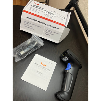 Tera Barcode Scanner 1D Wireless CCD: 2500 Pixel, Battery Indicator, T5100C
