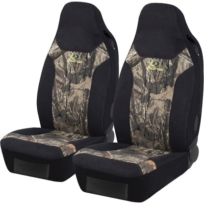 Mossy Oak High Back Camo Seat Covers, Airbag Compatible, Large Size To Fit Truck Seats - Made With Cotton & Suede Fabric - Official Licensed Product.